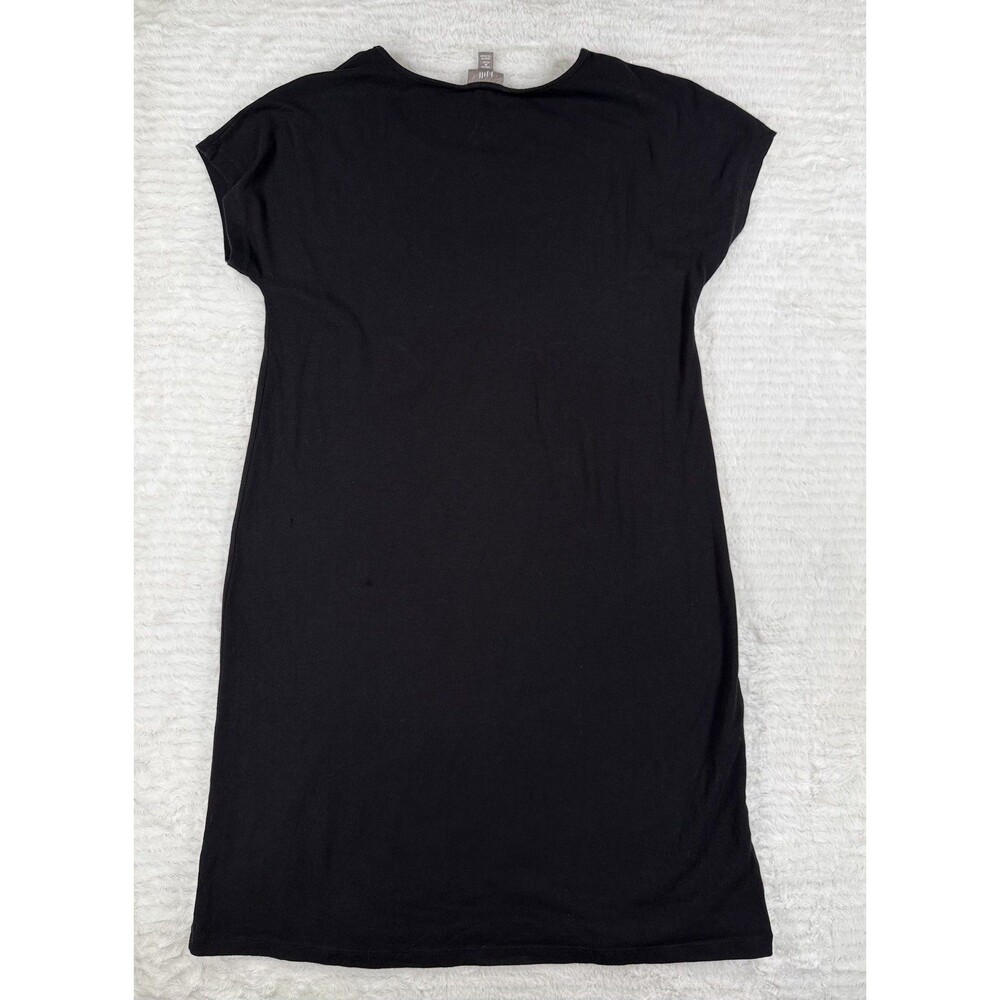 Jill Stretch Black T-Shirt Shift Dress Cap Sleeve Pima Cotton M Petite MP